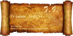 Trieber Irén névjegykártya